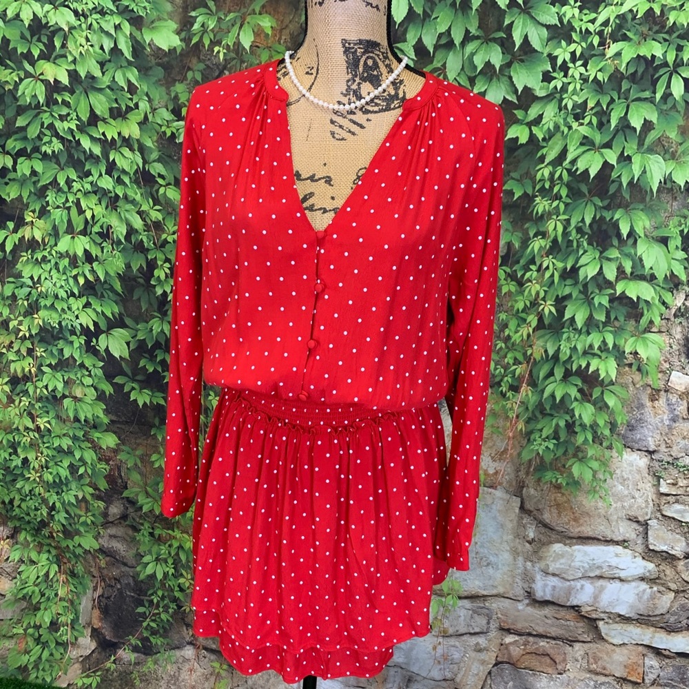 NWT RAILS Polka Dot Blouson Dress, S - Picture 7 of 15